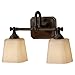 Feiss VS19702-ORB Concord Glass Wall Vanity Bath Lighting, 2-Light, 200watts, Bronze (14"W by 10"H)