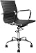 Eliza Tinsley Contemporary Leather Effect Swivel Armchair with Chrome Base – Black