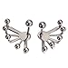 Penderie 3 Pairs Mixed Color Front & Back Earrings Stainless Steel Ear Studs Earbobs Ear Clips