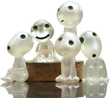 CeMell Lot Of 5 Mini Forest Spirit Figures in Princess Mononoke Elf Kodama Glow In Dark