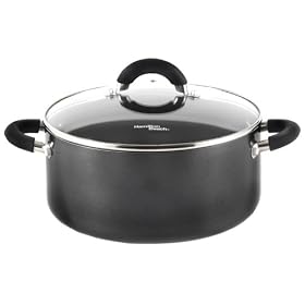 Hamilton Beach 92110 Nonstick Contempo 5 Quart Covered Dutch Oven, Black