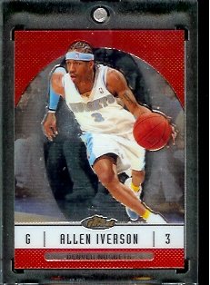 2006/07 Topps Finest #38 Allen Iverson Denver Nuggets Basketball Card - Mint Condition - In Protective Display Case !