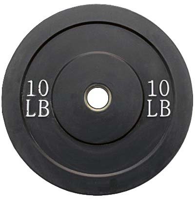 10 Pound Solid Rubber bumper Plates Black Pair