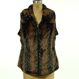 Parkhurst Women Reversible Chevron Faux Fur Vest