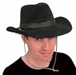 Adult Black Flocked Cowboy Hat