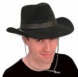 Adult Black Flocked Cowboy Hat