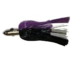 Saltwater Fishing Lure Chrome Bullet Shaped High Speed Trolling Lure with Black and Purple Hair Skirt, 6 1/2 Inches FREE SHIPPING AND 50% CUSTOMER APPRECIATION DISCOUNT!