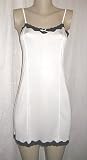 Mary Green White Silk Chemise with Black Lace Trim
