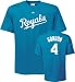 Alex Gordon Majestic Name and Number Light Blue Kansas City Royals T-Shirt - X-Large