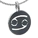 Cancer Zodiac Sign 14K White Gold Charm Pendant Necklace
