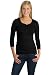 unior Ladies 3/4-Sleeve Perfect Weight Scoop Henley Shirt