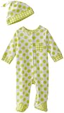 Offspring - Baby  Girls  Dot Footie and Hat