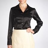 Sandals Cay Women's Long-Sleeve Satin Silk Blouse
