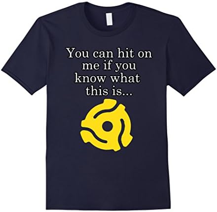 Men's You can hit on me if -Vinyl Record 45 7" Single Geek / Nerd! XL Navy