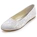 ELEGANTPARK Wedding Shoes for Bride Lace Wedding Flats Comfortable Women Bridal Shoes Flats Closed Toe Ballet Flats