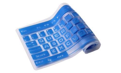 CaseBuy® Standard Size Silicone Gel Fullsize Keypad Keyboard Cover Protector Skin for PC Computer Desktop (Semi-Blue)