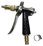 Rieman 散水ノズル ストレート 噴霧 切り替え可能 金属製 タケノコジョイント ホースバンド付