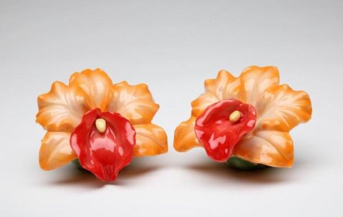 Orchid Flower Salt and Shakers Kitchen
