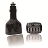 iFlash High Output 4 USB Car Charger - 2.1A Output Ideal for Charging iPad, iPad 2, iPad 3, iPhone 4 / 4S, HTC, Droid, EVO, Galaxy S2, Kindle Fire, GPS, and Other Tablets, Smart Phones and USB Powered Devices (Retail Package) - Black