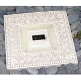 HomeBrite Solar 30167 13 Inch Solar Stepping Stone - Square - White Wash Color