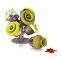 Vacuvin Popsome Herbs & Spices Storage Container and Dispenser Plastic Olive Green Light Green Set of 6 0.16 Litre 8.5 cm x 8.5 cm x 7.6 cm