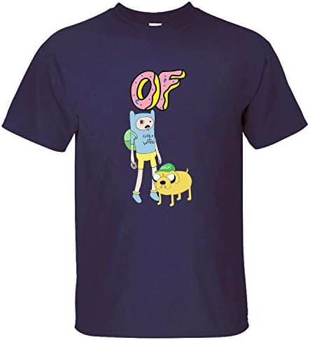 KIEE Men's Odd Future Adventure Fan Art Short Sleeve T-shirts dark blue L