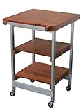 Stainless Steel/Wood Folding Kitchen Island - Cherry (Cherry) (36"H x 24"W  ....