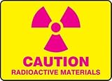 Accuform Signs Adhesive Vinyl "Caution Radioactive Materials" With Graphic 10" X 14"
