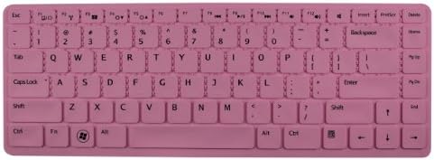Silicone Keyboard Protector Case Cover Skin for DELL Inspiron 14V,13Z,M411R,M4040,M4110,7520,5420 US Layout Laptop Light Pink