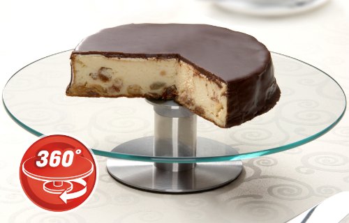 360 Degrees Glass Revolving Cake / Dessert Stand - Holds Up to 12