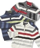 Greendog Little Boy Zip-neck Multi-striped Sweater