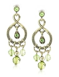 1928 Jewelry Peridot Grecian Loop Dangle Earrings