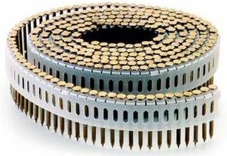 Interchange 14045 2-1/4" x .097 Ring Shank Hot Dip Galvanized 0 Degree Plastic Collated Siding Coil Nails, 7200 Count