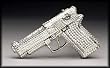 Silver Star "Rhinestone Glok" Metal Gun Belt Buckle
