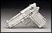 Silver Star "Rhinestone Glok" Metal Gun Belt Buckle