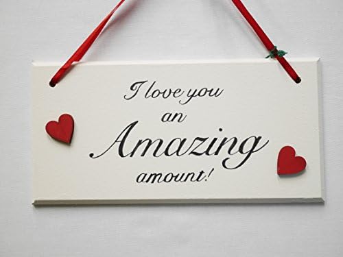I love you an amazing amount hanging plaque