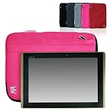 CaseCrown Faux Suede Zip Sleeve Case (Fuschia) for ASUS Eee Pad Transformer w/ keyboard