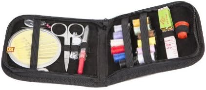 Mini Sewing Kit for Travel, Sewing Supplies for Repairs, Crafts -Needles and Threads in a Premium Quality Zip Case- Size 4.5 X 5 Inches (Purple)