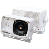 Pyle PLMR24S 3.5-Inch 200 Watt 3-Way Weather Proof Mini Box Speaker System (Silver Color)