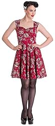 General Print Fitted Sweetheart Cotton/Elastane Fit-and-Flare Cap Sleeves Mini Dress  With a Sash 