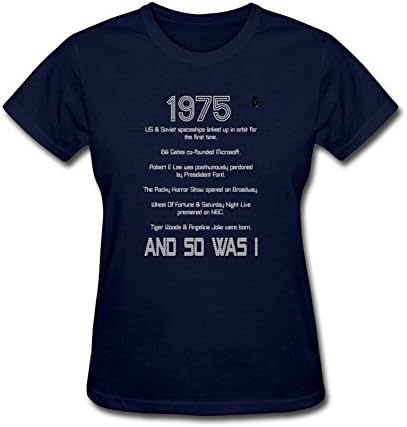 Liwon Lady 1975 40th Birthday T Shirt Royal Blue L