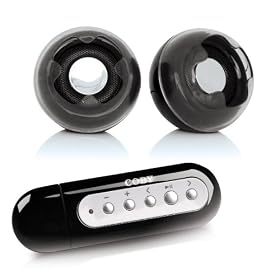 Coby 2 GB USB-Stick MP3 Player with Stereo Speaker System (Black)