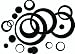 Black Wall Vinyl Sticker Decal Circles, Rings, Dots 25+pc 11in Large Home Décor