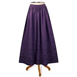 Embroidered Purple Wool Long Skirt (Petite, Tall & Misses Sizes XS-3X)