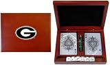 NCAA Georgia Bulldogs Playing Cards/Dice Gift Set - Cherry Finish