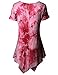 Doublju Women Short Sleeve Scoop Neck All Over Tie-dye Tunic Top
