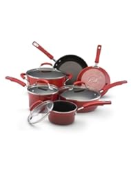 Kitchen: Rachael Ray Porcelain Enamel II Nonstick 10-Piece Cookware Set, Red Gradient - Rachael Ray