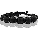 10mm Unisex Macrame Matte Onyx Bracelet