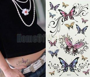 GLucky Tattoo : 10 Sheets Coloful Butterflies Temporary Body Art Waterproof Tattoo Sticker 10 pcs/lot 10273