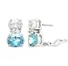 JanKuo Jewelry Silver Tone Oval Shape Cubic Zirconia Clear and Aquamarire March Birthstone French Clip Ship in Gift Box. JanKuo Jewelry Silver Tone Oval Shape Cubic Zirconia Clear and Aquamarire March Birthstone French Clip Ship in Gift Box.